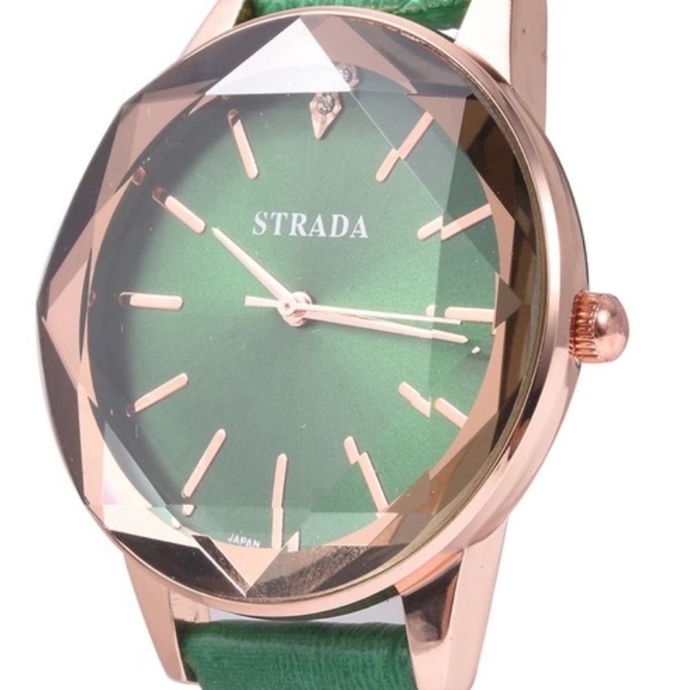 Green Watch and Crystal Bracelet
